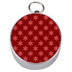 Illustrations Red Abstract Pattern Seamless Texture Silver Compasses