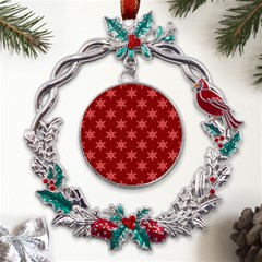 Illustrations Red Abstract Pattern Seamless Texture Metal X mas Wreath Holly Leaf Ornament