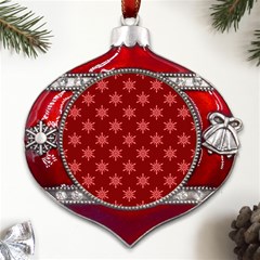 Illustrations Red Abstract Pattern Seamless Texture Metal Snowflake And Bell Red Ornament by Hannah976