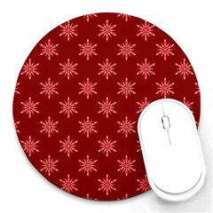 Illustrations Red Abstract Pattern Seamless Texture Round Mousepad