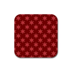 Illustrations Red Abstract Pattern Seamless Texture Rubber Square Coaster (4 Pack)