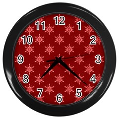 Illustrations Red Abstract Pattern Seamless Texture Wall Clock (black)