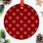 Illustrations Red Abstract Pattern Seamless Texture Round Ornament (Two Sides) Back