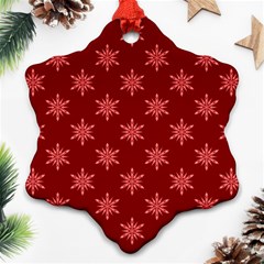 Illustrations Red Abstract Pattern Seamless Texture Snowflake Ornament (two Sides) by Hannah976