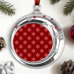 Illustrations Red Abstract Pattern Seamless Texture Metal Snowflake Red Crystal Round Ornament