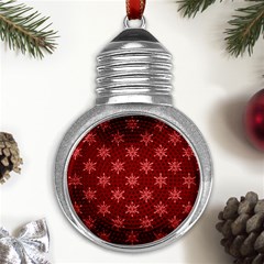 Illustrations Red Abstract Pattern Seamless Texture Metal Light Bulb Shape Ornament by Hannah976