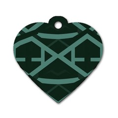 Geometric Design 01 Dog Tag Heart (one Side)