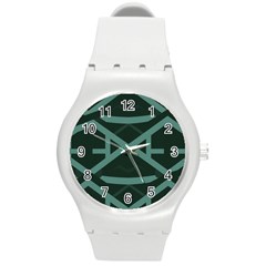 Geometric Design 01 Round Plastic Sport Watch (m)