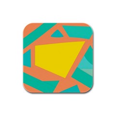 Geometric Design 02 Rubber Square Coaster (4 Pack)