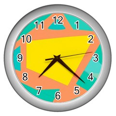 Geometric Design 02 Wall Clock (silver)