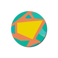 Geometric Design 02 Rubber Round Coaster (4 Pack)