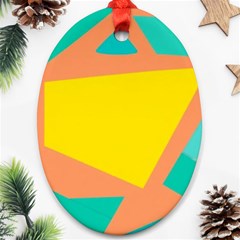 Geometric Design 02 Oval Ornament (two Sides) by myclothy