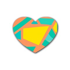 Geometric Design 02 Rubber Heart Coaster (4 Pack)