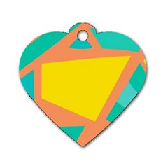 Geometric Design 02 Dog Tag Heart (one Side)