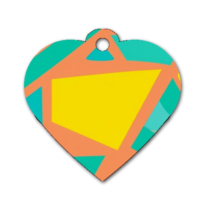 Geometric Design 02 Dog Tag Heart (Two Sides)