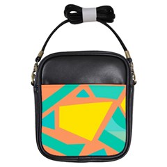 Geometric Design 02 Girls Sling Bag