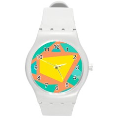 Geometric Design 02 Round Plastic Sport Watch (m)