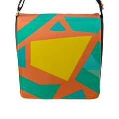 Geometric Design 02 Flap Closure Messenger Bag (l) by myclothy