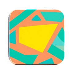 Geometric Design 02 Square Metal Box (black)