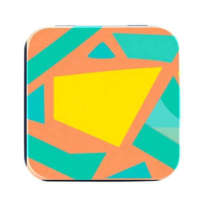 Geometric Design 02 Square Metal Box (Black)