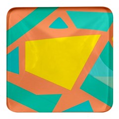 Geometric Design 02 Square Glass Fridge Magnet (4 Pack) by myclothy