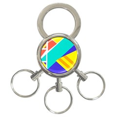 Geometric  Design 04 3-ring Key Chain