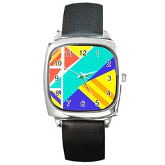 Geometric  Design 04 Square Metal Watch