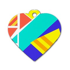 Geometric  Design 04 Dog Tag Heart (two Sides) by myclothy