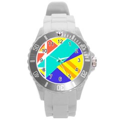 Geometric  Design 04 Round Plastic Sport Watch (l)