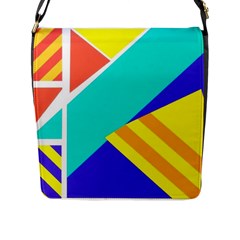 Geometric  Design 04 Flap Closure Messenger Bag (l) by myclothy