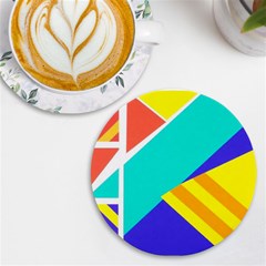 Geometric  Design 04 Uv Print Round Tile Coaster by myclothy