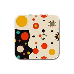 Geometric Design Rubber Square Coaster (4 Pack)