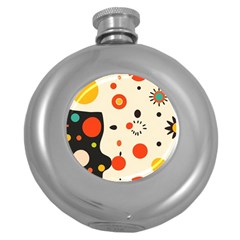 Geometric Design Round Hip Flask (5 Oz)