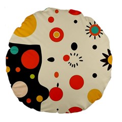 Geometric Design Large 18  Premium Flano Round Cushions by myclothy