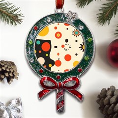 Geometric Design Metal X mas Lollipop With Crystal Ornament