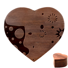 Geometric Design Heart Wood Jewelry Box by myclothy