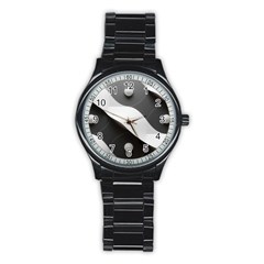 Geometric Design O6 Stainless Steel Round Watch