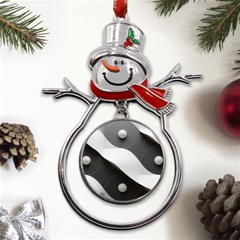 Geometric Design O6 Metal Snowman Ornament