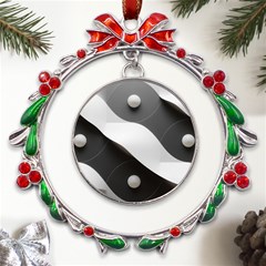 Geometric Design O6 Metal X mas Wreath Ribbon Ornament