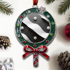 Geometric Design O6 Metal X mas Lollipop With Crystal Ornament