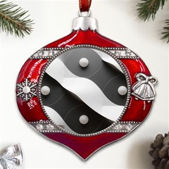 Geometric Design O6 Metal Snowflake And Bell Red Ornament by myclothy