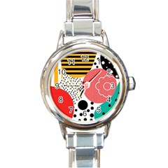 Geometric Design 07 Round Italian Charm Watch by myclothy