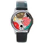 Geometric Design 07 Round Metal Watch Front