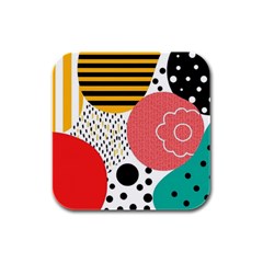 Geometric Design 07 Rubber Square Coaster (4 Pack)