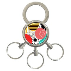 Geometric Design 07 3-ring Key Chain