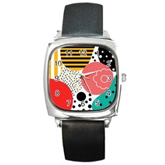 Geometric Design 07 Square Metal Watch