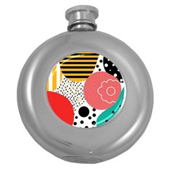 Geometric Design 07 Round Hip Flask (5 Oz)