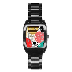 Geometric Design 07 Stainless Steel Barrel Watch