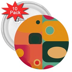 Geometric Design 08 3  Buttons (10 Pack) 