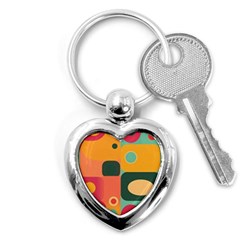 Geometric Design 08 Key Chain (heart)